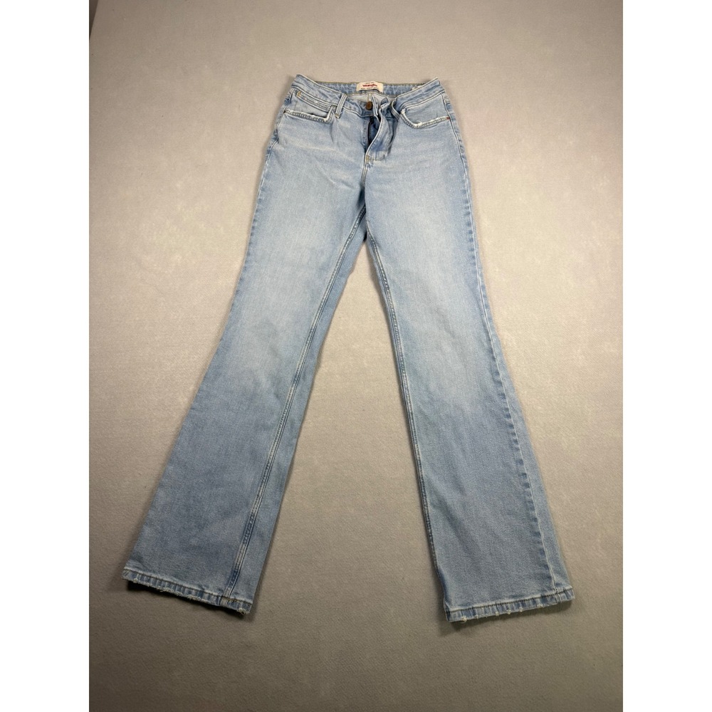 Wrangler High Rise Bold Boot Jeans Light Wash Denim Blue 0x32 112327629